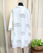 Noorline White Handblock printed kurta - Love Despite