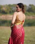 Vilasini Blockprinted Mashru Silk Blouse - RB