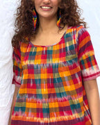 Saanjh Gamcha Cotton Top - GMC