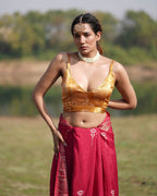 Vilasini Blockprinted Mashru Silk Blouse - RB