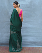 Easy Flow Green Handblock Print Modal Silk Saree - Flow