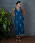 Neeraja Teal Green Hand Block Printed Dress-MYA