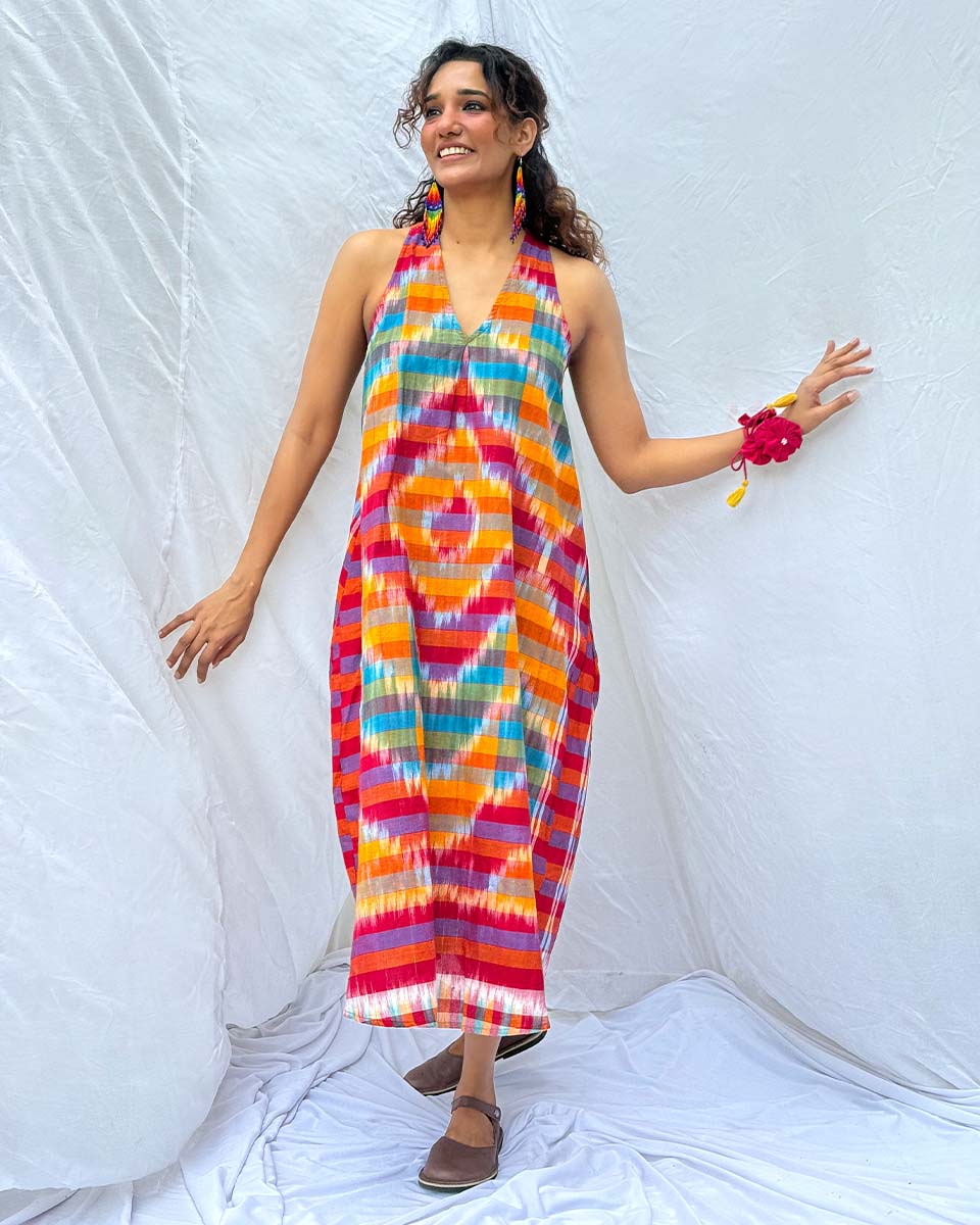 Meghmallar Gamcha Cotton Dress - GMC