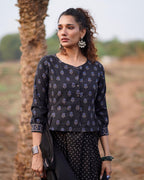 Dreamweaver Blockprinted Cotton Blouse-WWB
