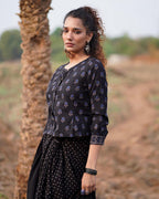 Dreamweaver Blockprinted Cotton Blouse-WWB