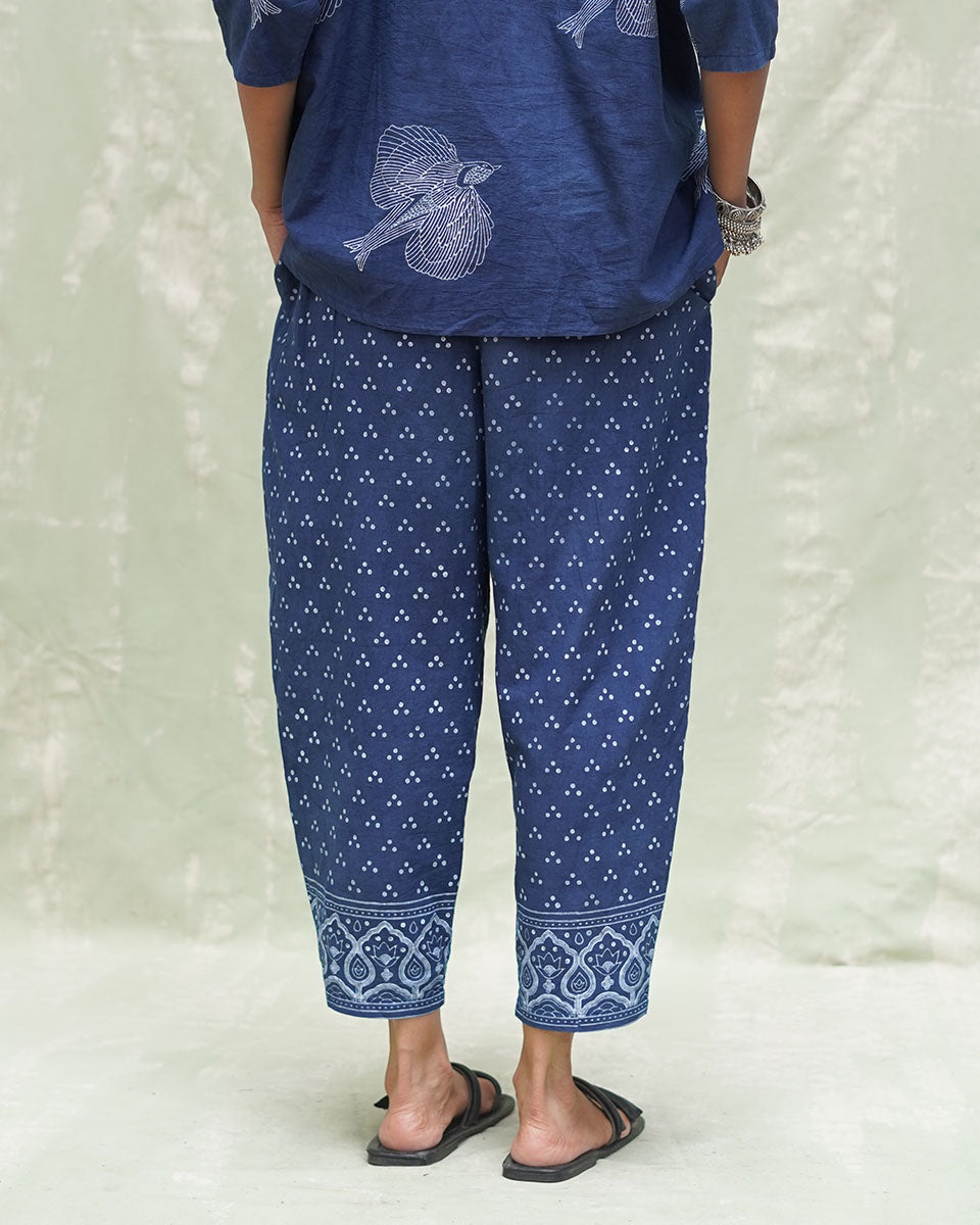 Jogi Blue Handblock Print Cotton Kurta Set - INDI