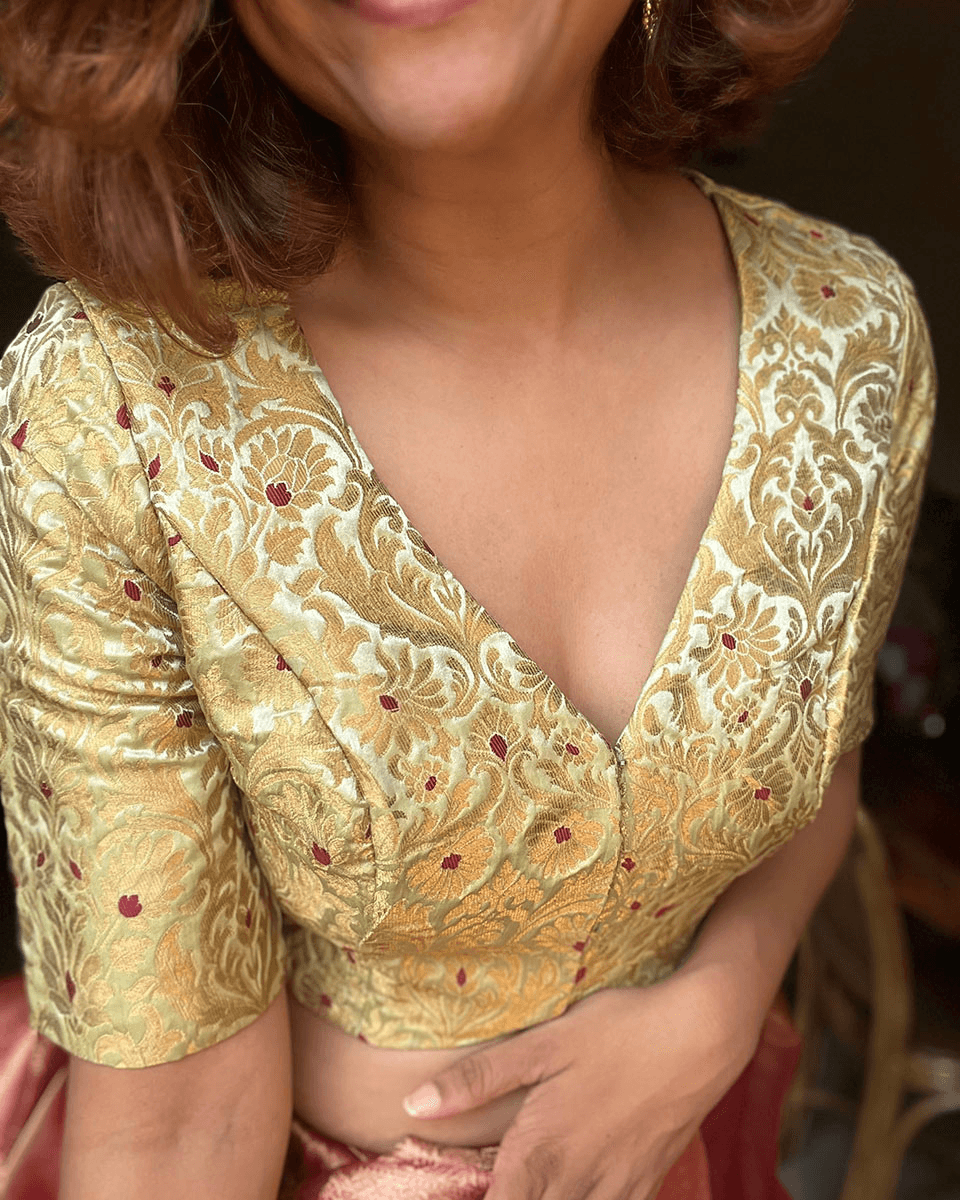 Zubeyda Khimkab Brocade Blouse - Nargiz