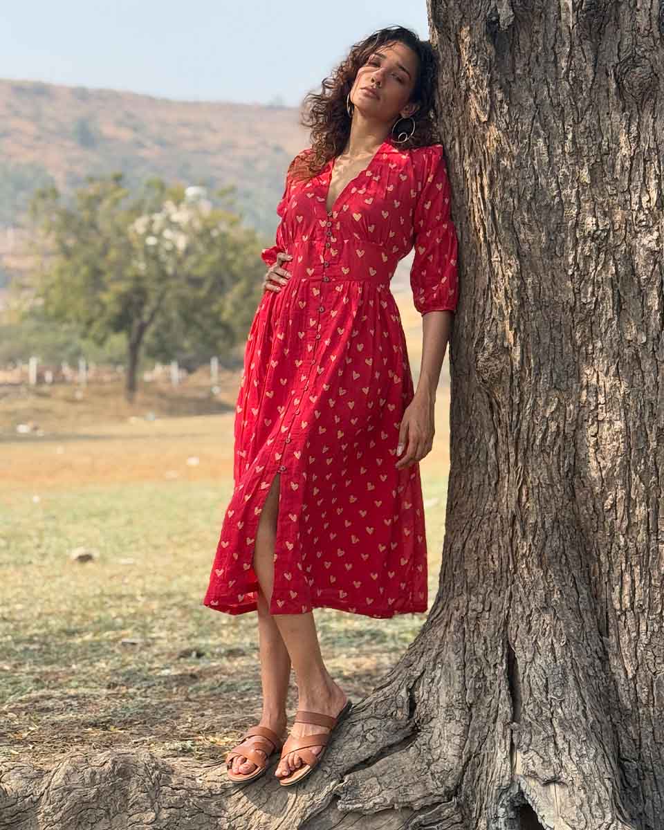Dil Se Re Handblock Printed Cotton Dress