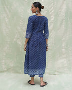 Jogi Blue Handblock Print Cotton Kurta Set - INDI