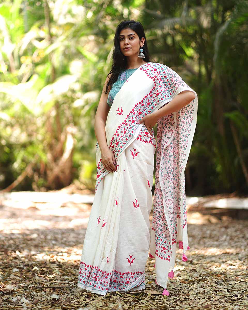 Cotton saree online| Cotton saree white | Summer | Saree for women | Saree online