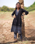 Twilight Petals Blockprinted Cotton Kurta Set-WWB