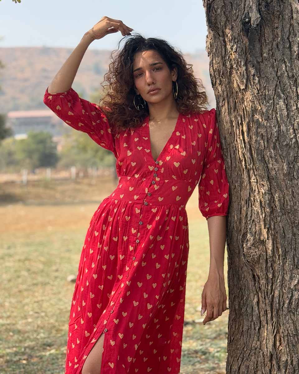 Dil Se Re Handblock Printed Cotton Dress