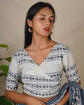 Smoke Tide Ivory Block Printed Blouse - BMS