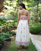 Bluebellâ€™s Breeze Ivory Block Printed Cotton Dress - MMG
