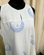Naira White Handblock printed kurta Set - Love Despite