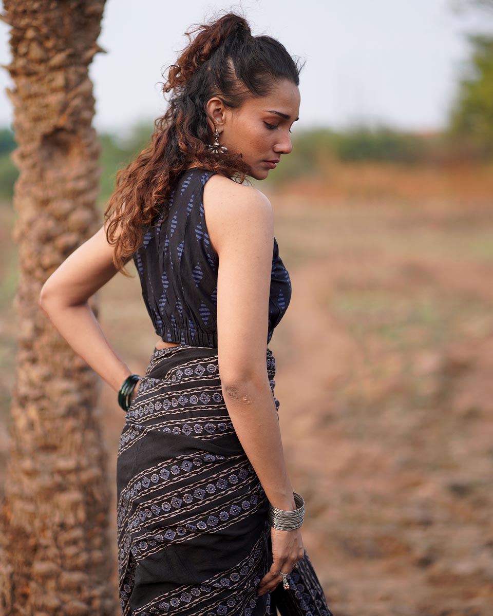 Nightsong Blockprinted Cotton Blouse-WWB