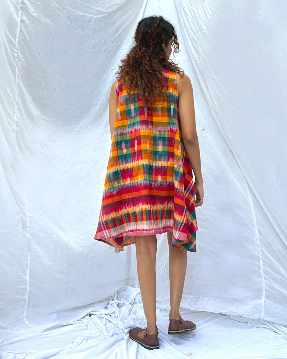 Leelabali Gamcha Cotton Dress - GMC