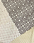 Badal Pe Paon Ivory Block Printed Cotton Saree - WW