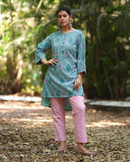 Cotton Kurti | Teal Green Kurti | Summer | Chidiyaa