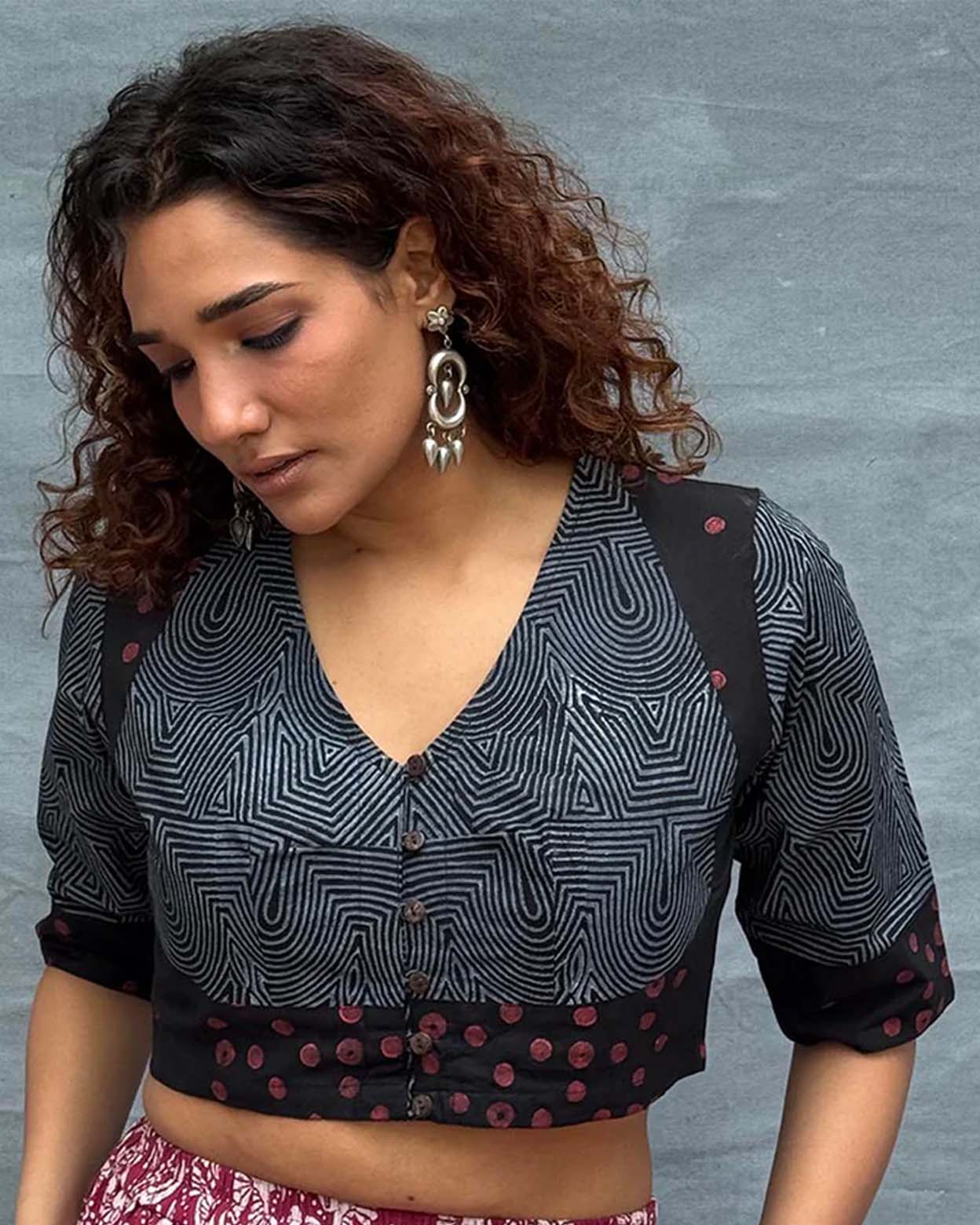 Flow of Seasons Blockprinted Cotton Blouse