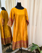Hana Mustard Yellow Handblock printed kurta - Love Despite