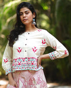 Irisâ€™ Innocence Ivory Block Printed Blouse - MMG
