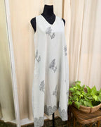 Aanya White Handblock printed Cotton dress - Love Despite