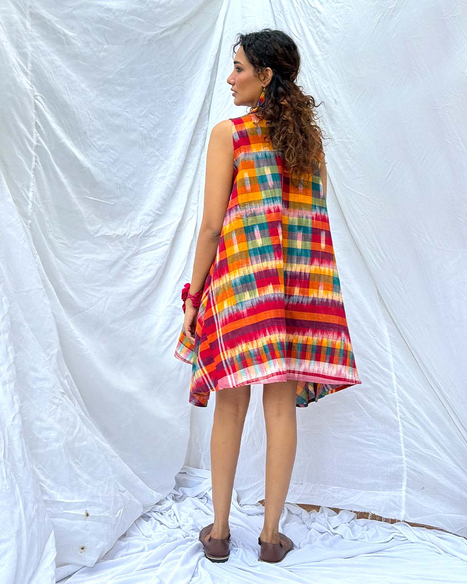 Leelabali Gamcha Cotton Dress - GMC