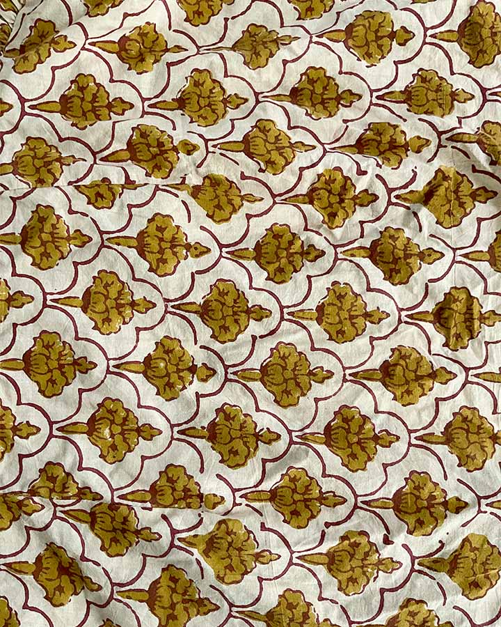 Malika Ivory Block Printed Cotton Pant - WW