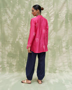 Tera Khumaar Pink Handblock Printed Chanderi Silk Kurti - CHD