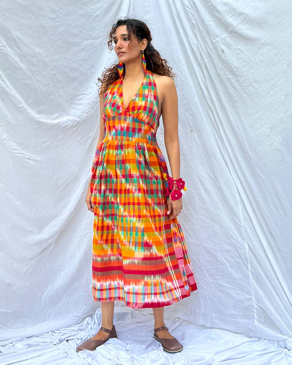 Koyel Gamcha Cotton Dress - GMC