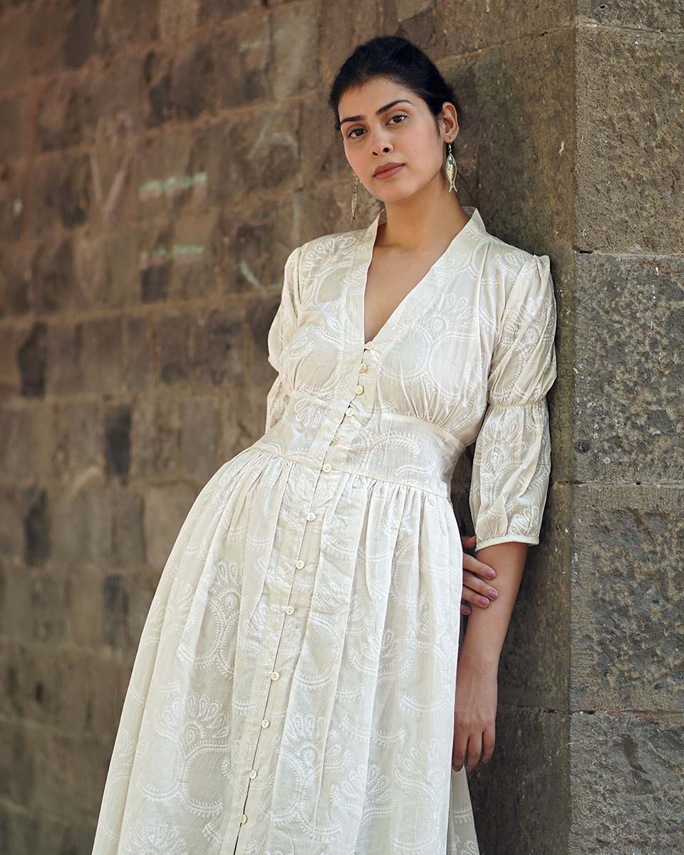 Dress | White Cotton Dress | Cotton Dress | Summer Clothes for Women | Chidiyaa