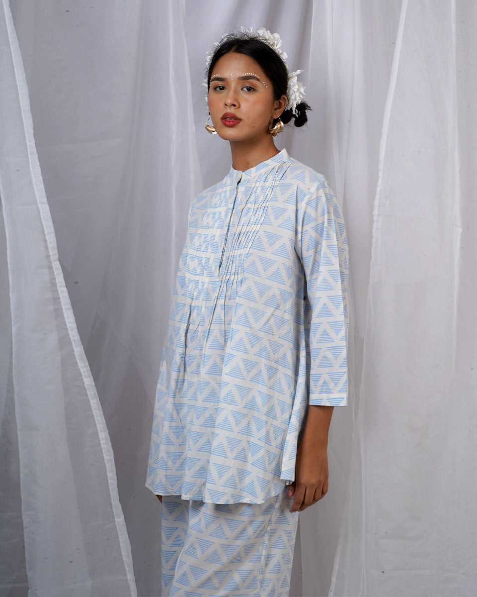 Kuhu Ivory Hand Block Printed Top-BAD