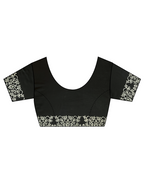 Song of Soil Black Block printed Cotton Saree