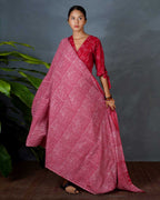 Dhara Red Hand Block Printed Dupatta-MYA