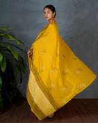 Avira Yellow Hand Block Printed Dupatta-MYA