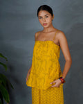 Noor Yellow Hand Block Printed Top-MYA