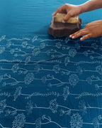 Inaya Teal Green Hand Block Printed Blouse-MYA