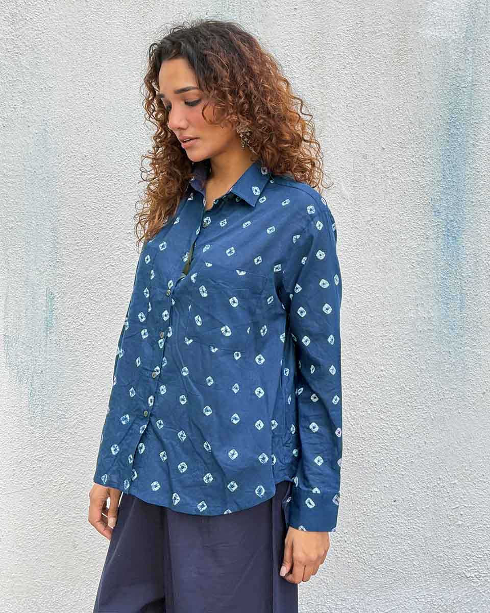 Bard of Blue Bandhej Cotton Shirt