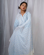 Chikki Blue Hand Block Printed Dupatta-BAD