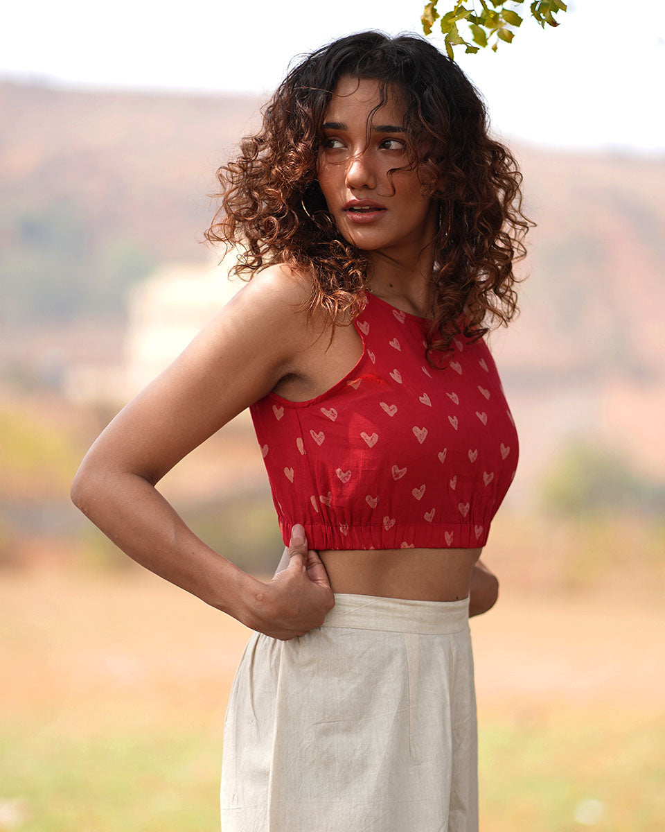 Dil Toh Baccha Handblock Printed Cotton Blouse