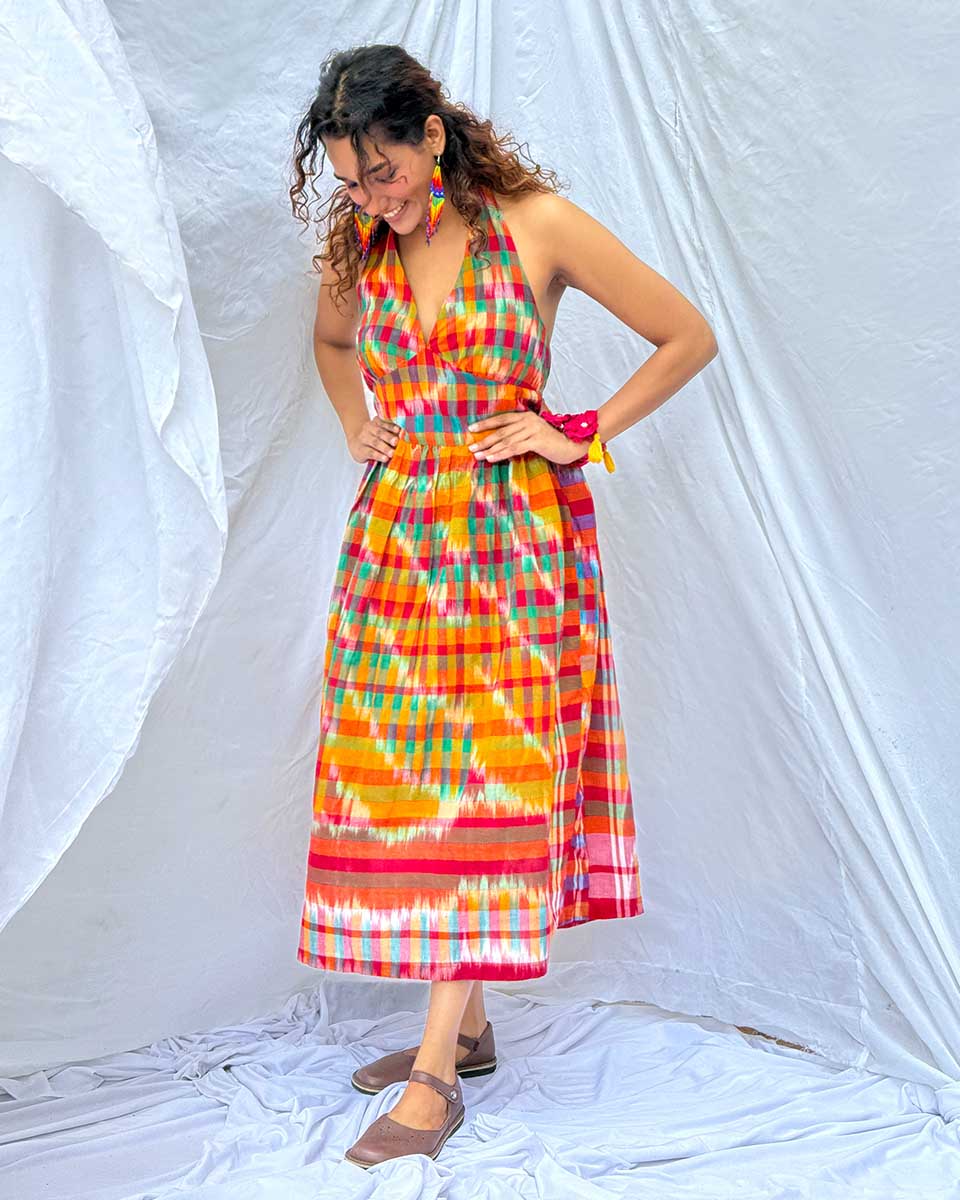 Koyel Gamcha Cotton Dress - GMC