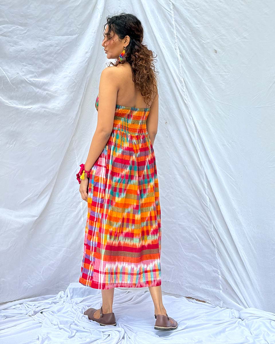 Koyel Gamcha Cotton Dress - GMC