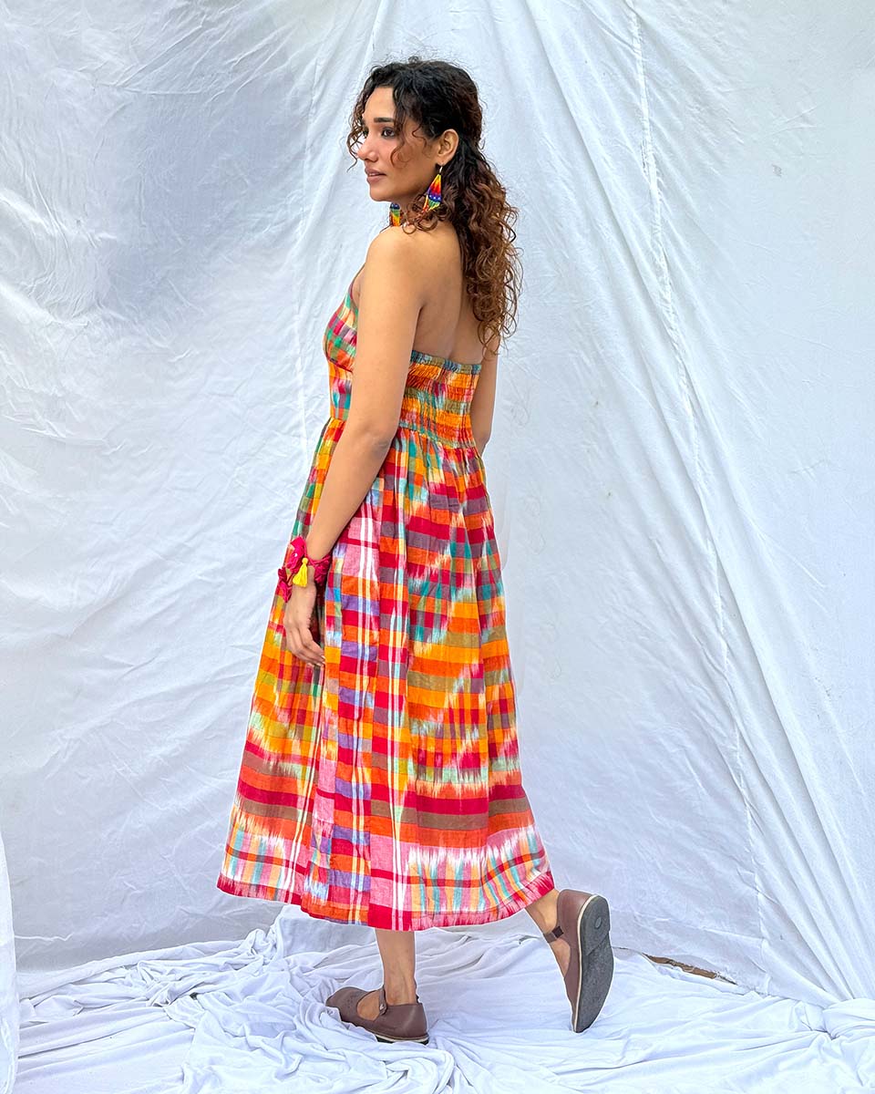 Koyel Gamcha Cotton Dress - GMC