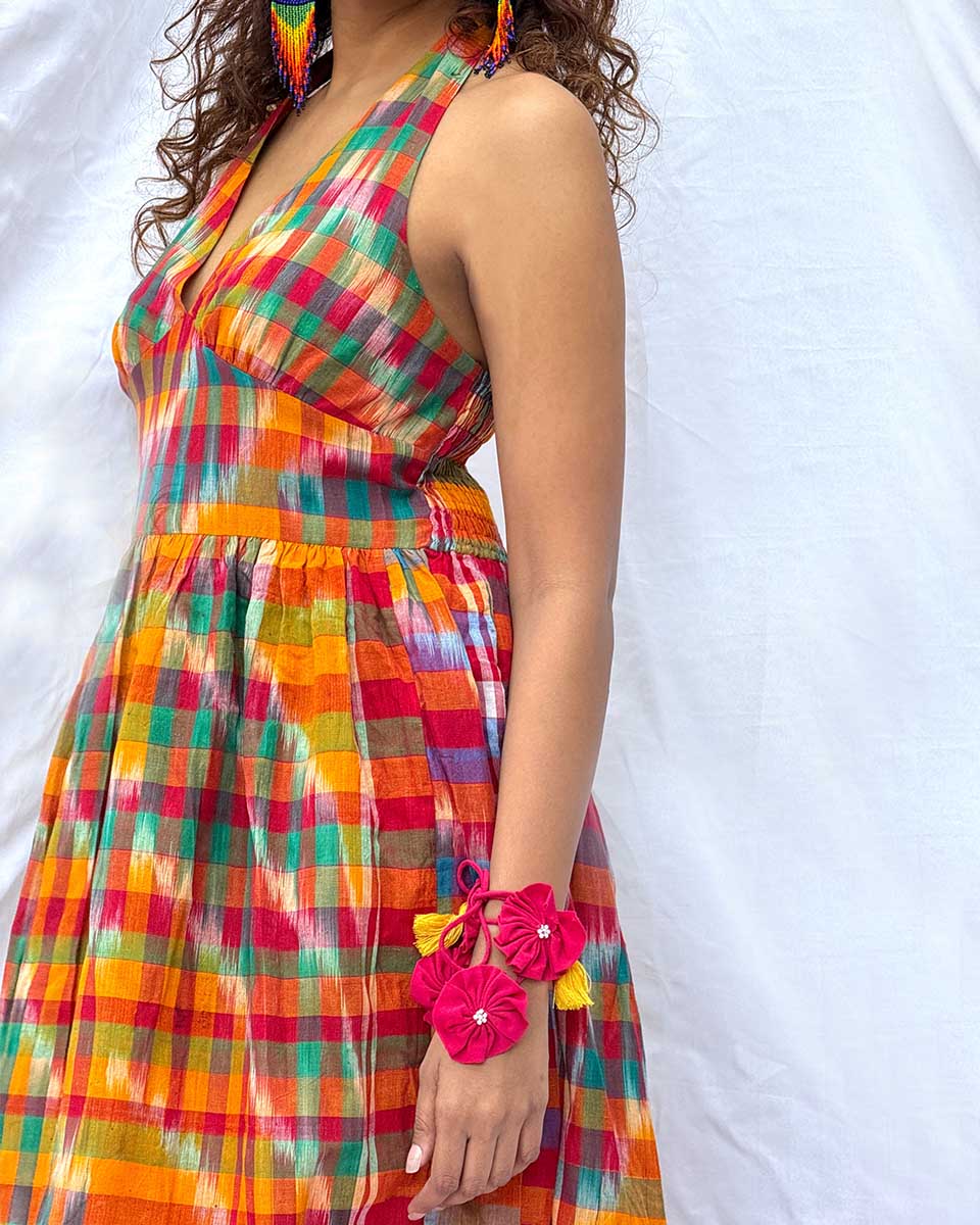 Koyel Gamcha Cotton Dress - GMC