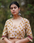 Chale Jaise Hawaayein Ivory Block Printed Cotton Blouse - WW