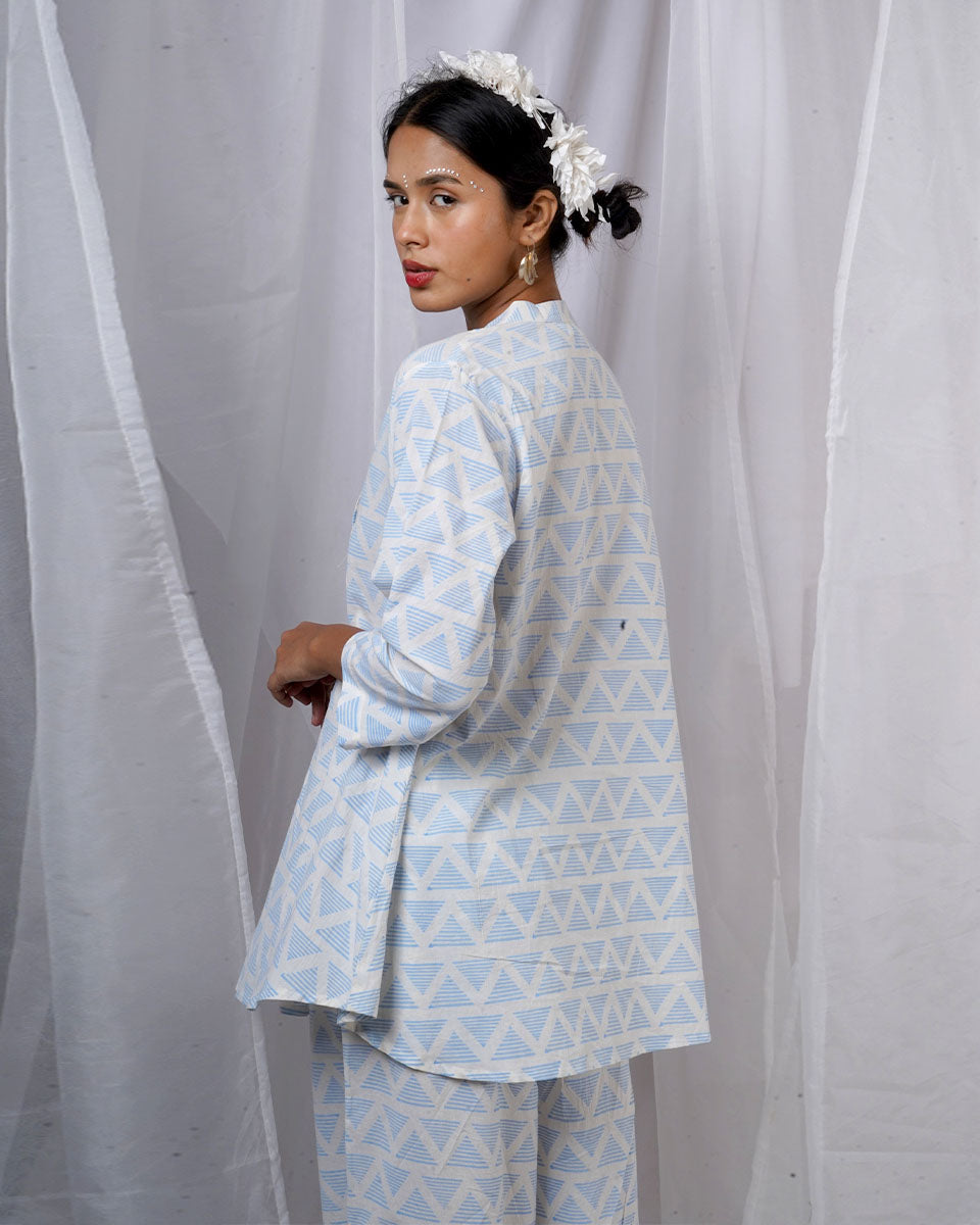 Kuhu Ivory Hand Block Printed Top-BAD