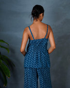 Bindu Teal Green Hand Block Printed Top-MYA