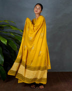 Avira Yellow Hand Block Printed Dupatta-MYA