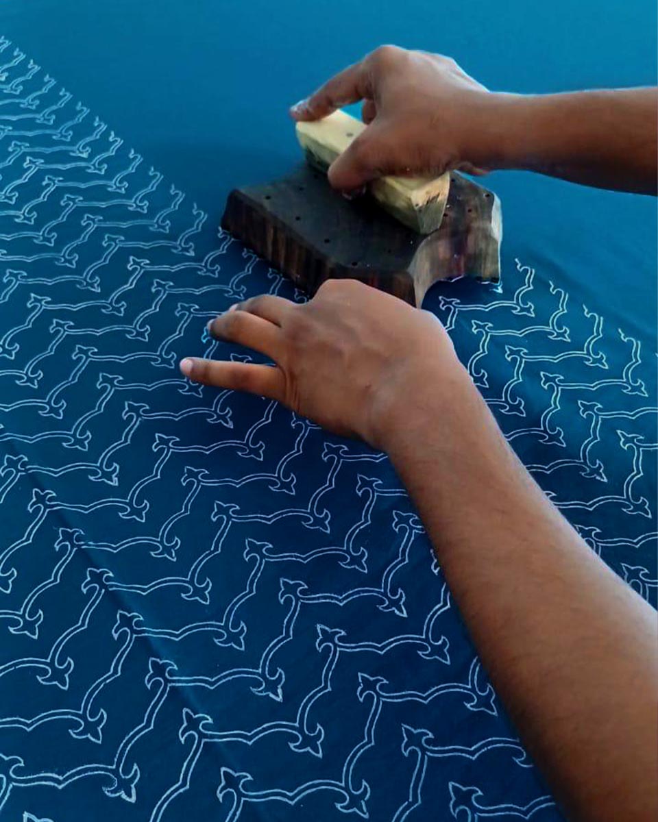 Bindu Teal Green Hand Block Printed Top-MYA